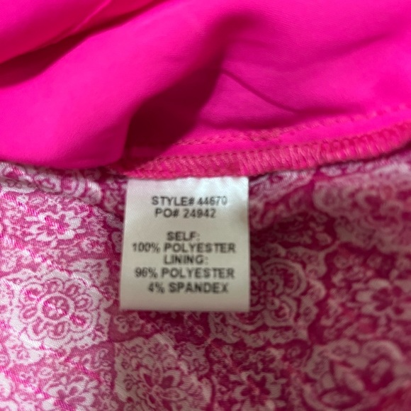 Skies Are Blue Small Long Sleeve Blouse Pink & White Tie Ruffles Lined GORGEOUS - Picture 4 of 5